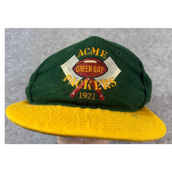 Roman Other - VINTAGE 90s NFL Acme Green Bay Packers Hat Cap Mens One Size Green Football